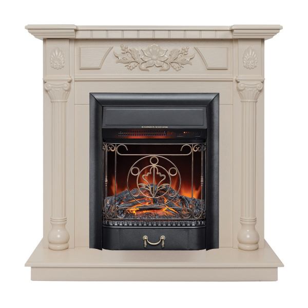 Электрокамин RealFlame Dacota WT белый дуб с очагом Majestic Lux Black RC