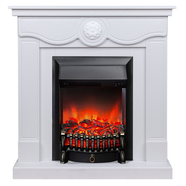 Электрокамин RealFlame Aurora WT айвори с очагом Fobos Lux Black