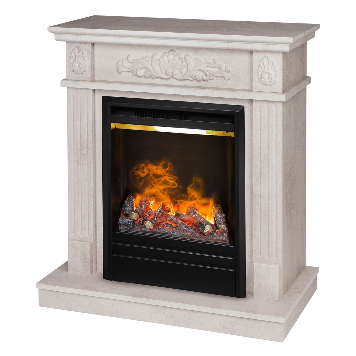 Электрокамин RealFlame Adelaida WT белый камень с очагом Olympic 3D