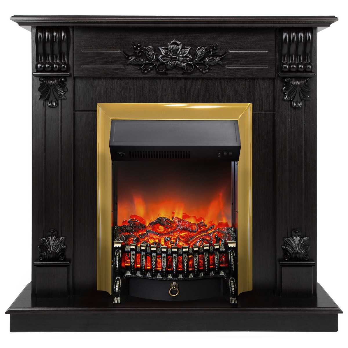 Электрокамин RealFlame Ottawa DN венге премиум с очагом Fobos Lux Brass