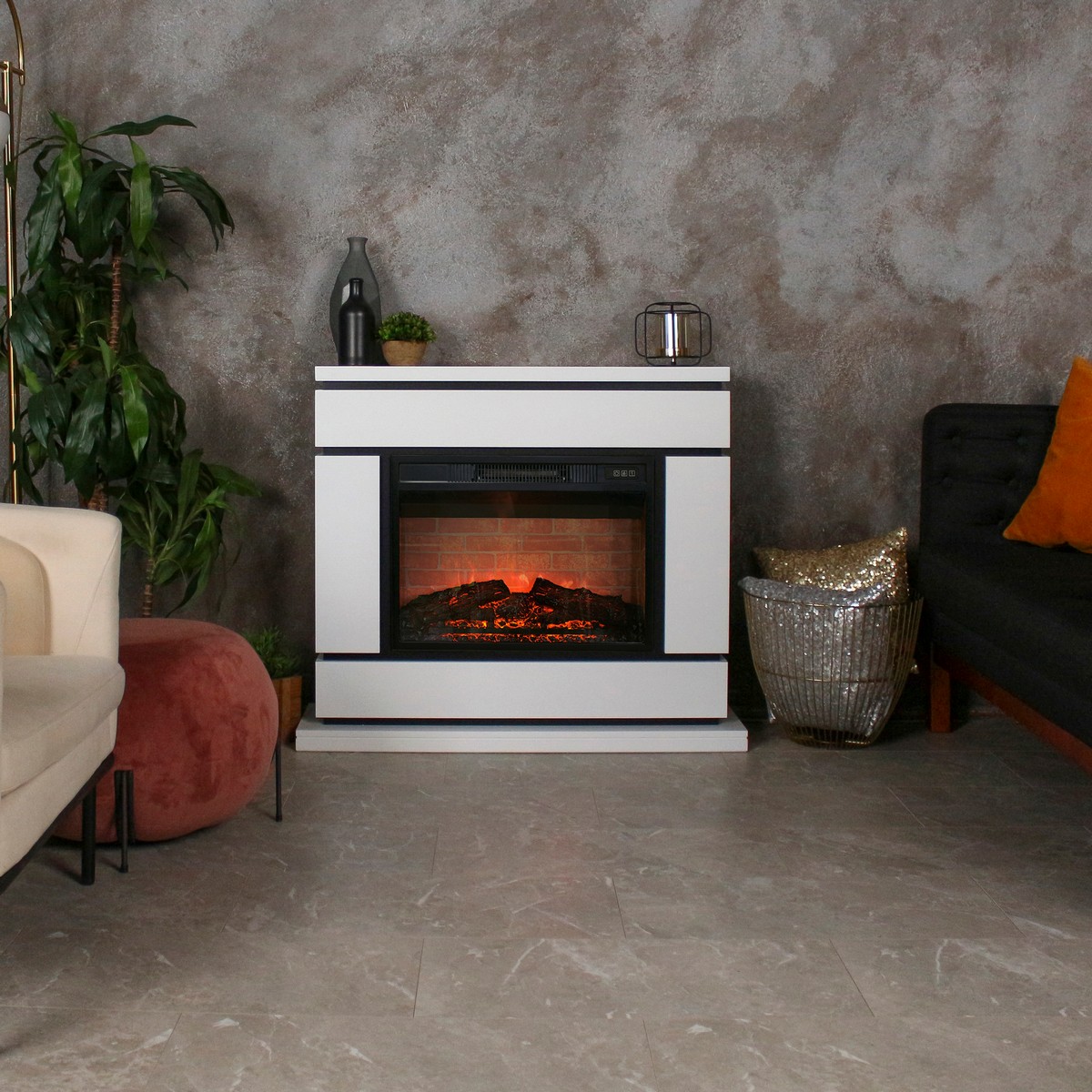 Электрокамин RealFlame Vega 24 WT белый с очагом Irvine 24