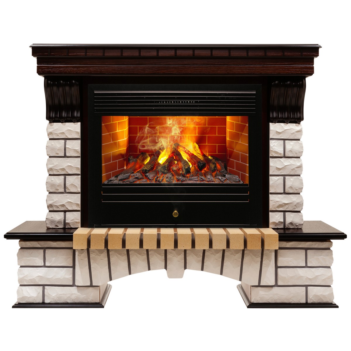 Электрокамин RealFlame Country 26 AO античный дуб с очагом 3D Novara