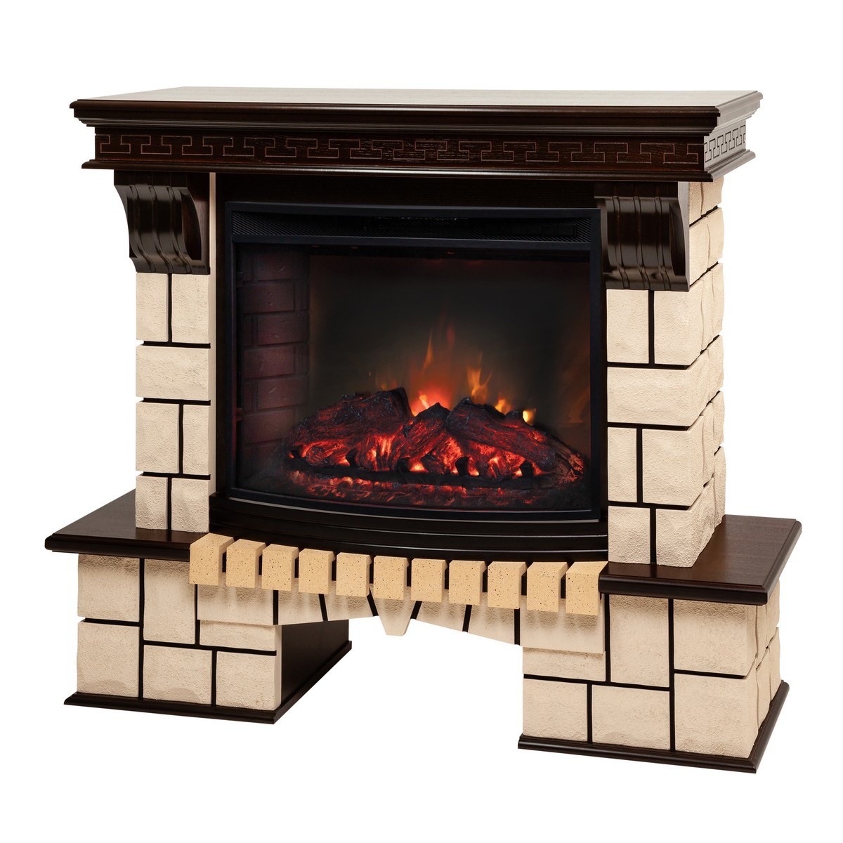 Электрокамин RealFlame Stone AO античный дуб античный дуб с очагом Evrika 25,5 LED