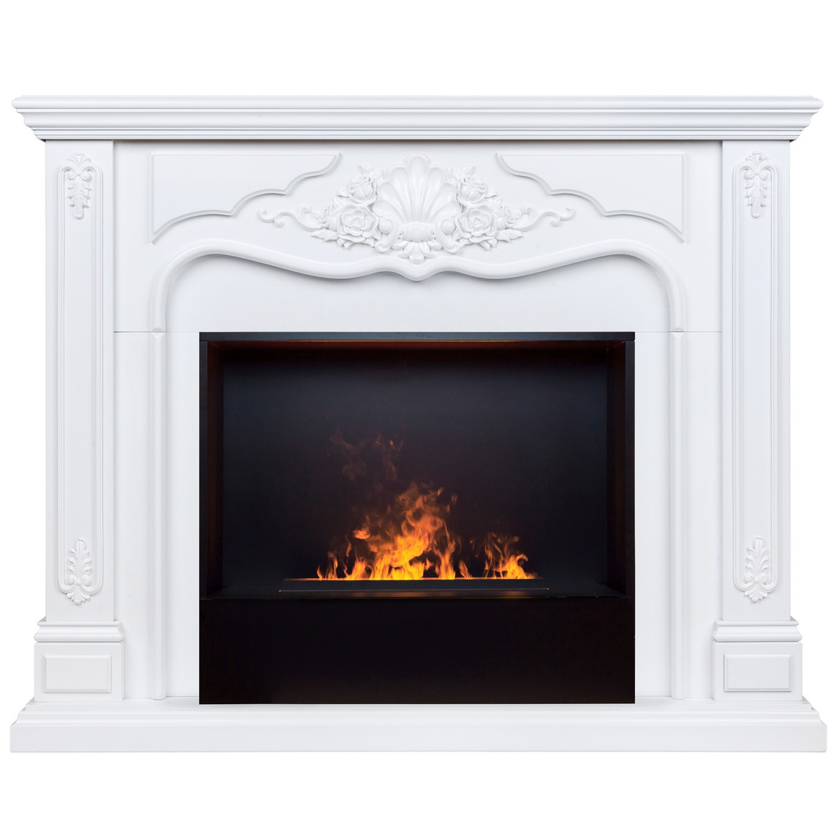 Электрокамин RealFlame Victoria 26 WT белый с очагом 3D Cassette 630 Black Panel