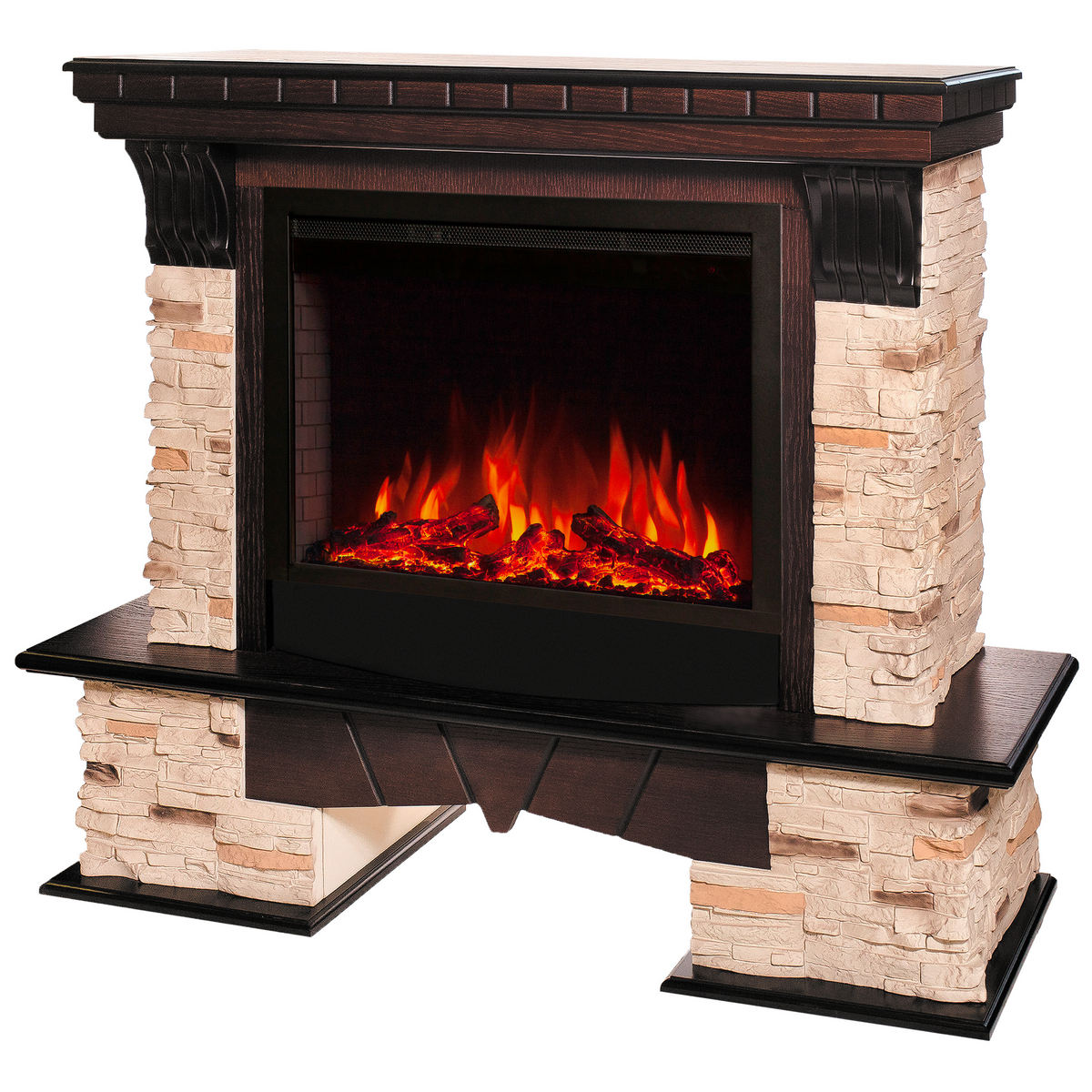 Электрокамин RealFlame Rockland AO античный дуб с очагом Saphir 25,5