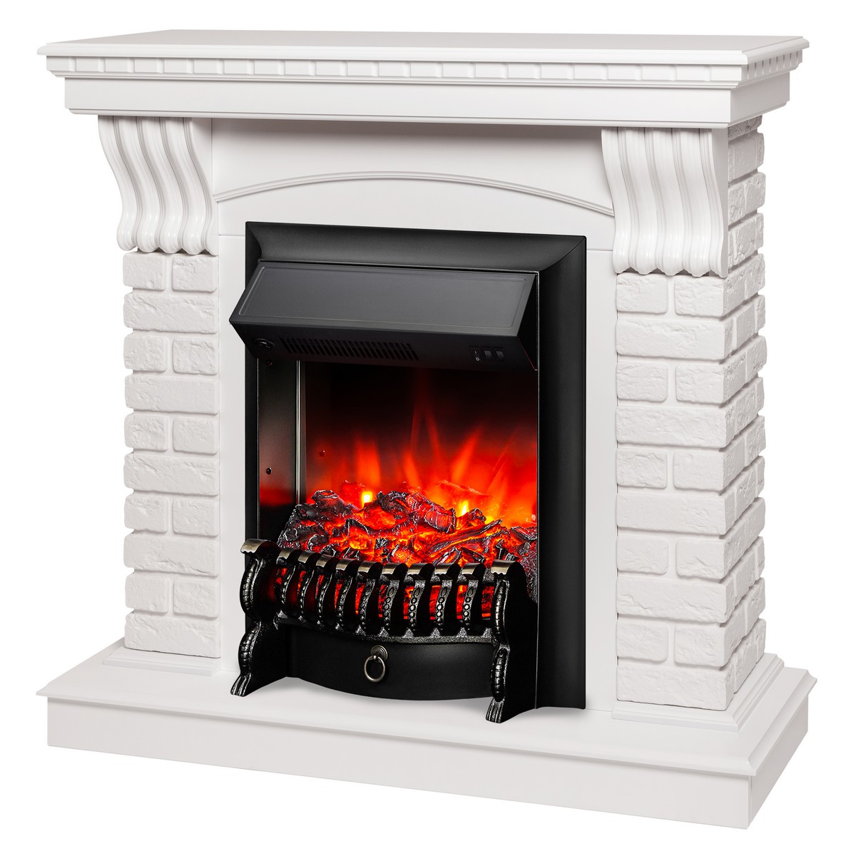 Электрокамин RealFlame Jazz WT белый с очагом Fobos Lux Black