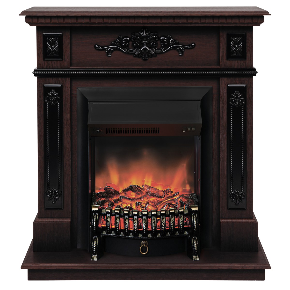 Электрокамин RealFlame Lilian DN орех с очагом Fobos Lux Black