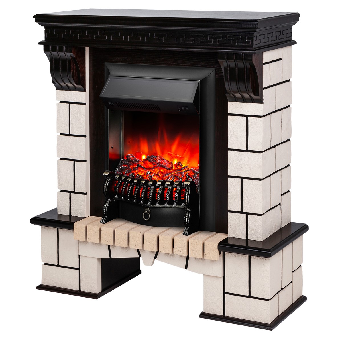 Электрокамин RealFlame Stone AO античный дуб с очагом Fobos Lux Black