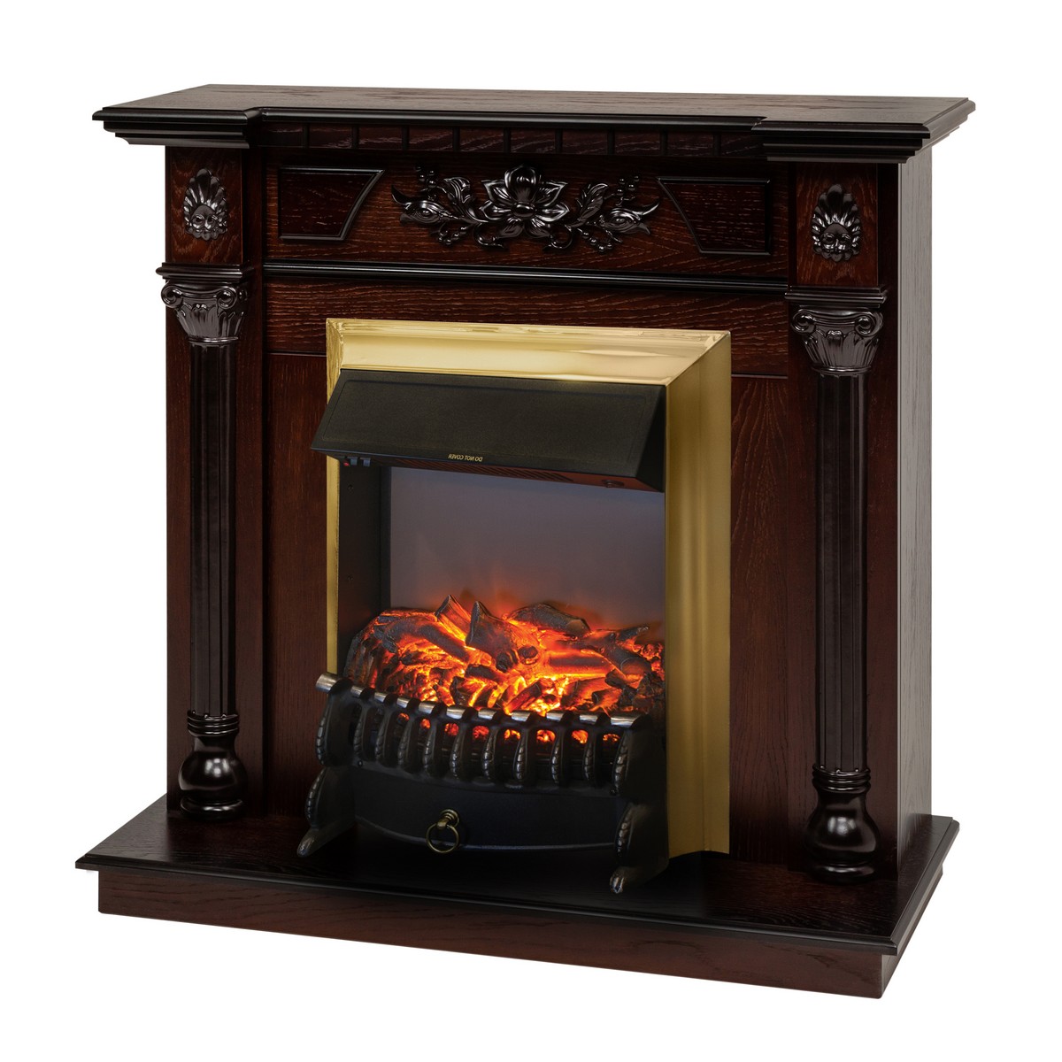 Электрокамин RealFlame Dacota AO античный дуб с очагом Fobos Lux Brass