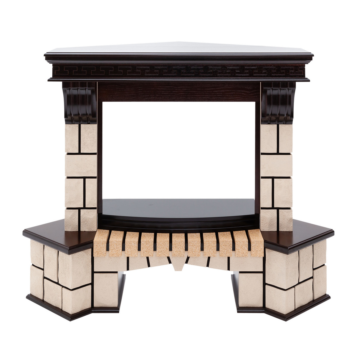 Портал каминный из МДФ угловой RealFlame Stone Corner 25 AO античный дуб