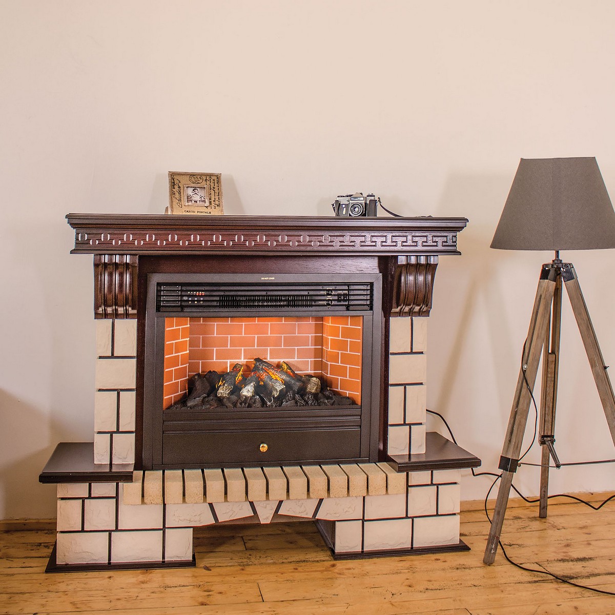 Электрокамин RealFlame Stone 26 AO античный дуб с очагом 3D Novara