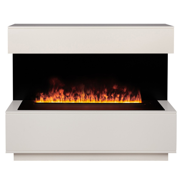 Электрокамин RealFlame Modern CST1000 WT белый дуб с очагом 3D Cassette 1000 Black Panel