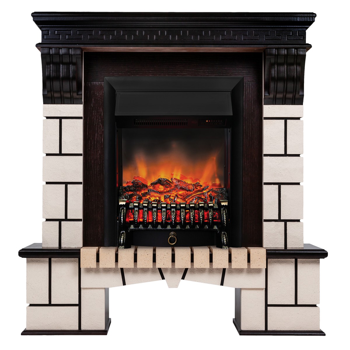 Электрокамин RealFlame Stone AO античный дуб с очагом Fobos Lux BL