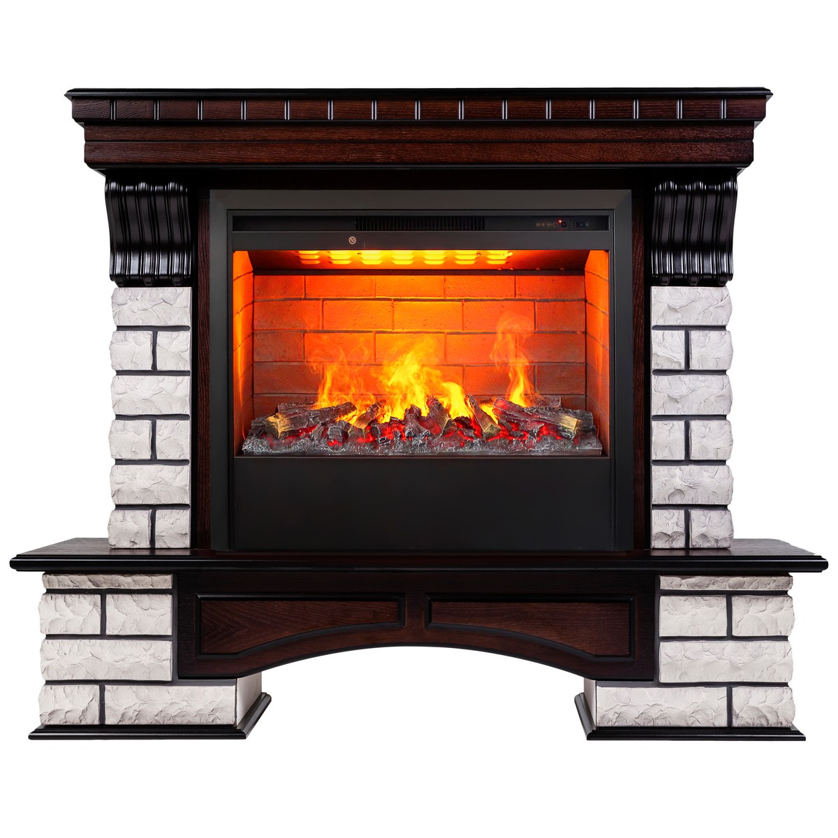 Электрокамин RealFlame Country Rock 26 AO античный дуб с очагом 3D Helios 26