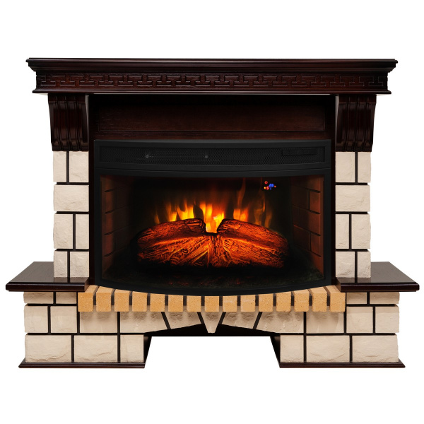 Электрокамин RealFlame Stone 33W AO античный дуб с очагом Firespace 33W S IR