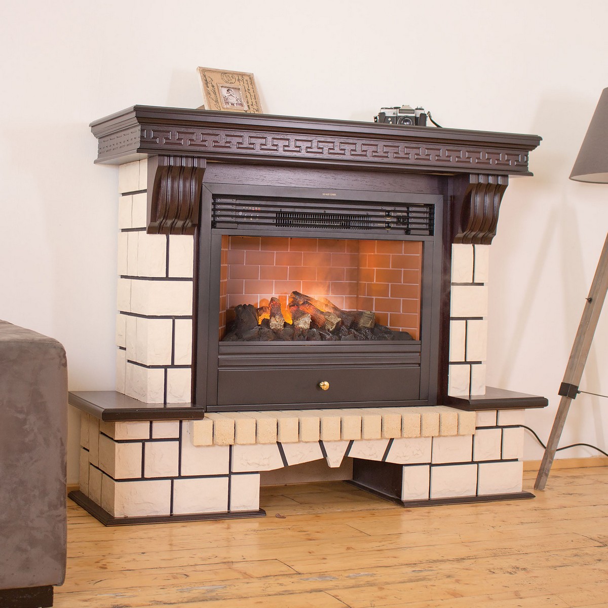 Электрокамин RealFlame Stone 26 AO античный дуб с очагом 3D Novara