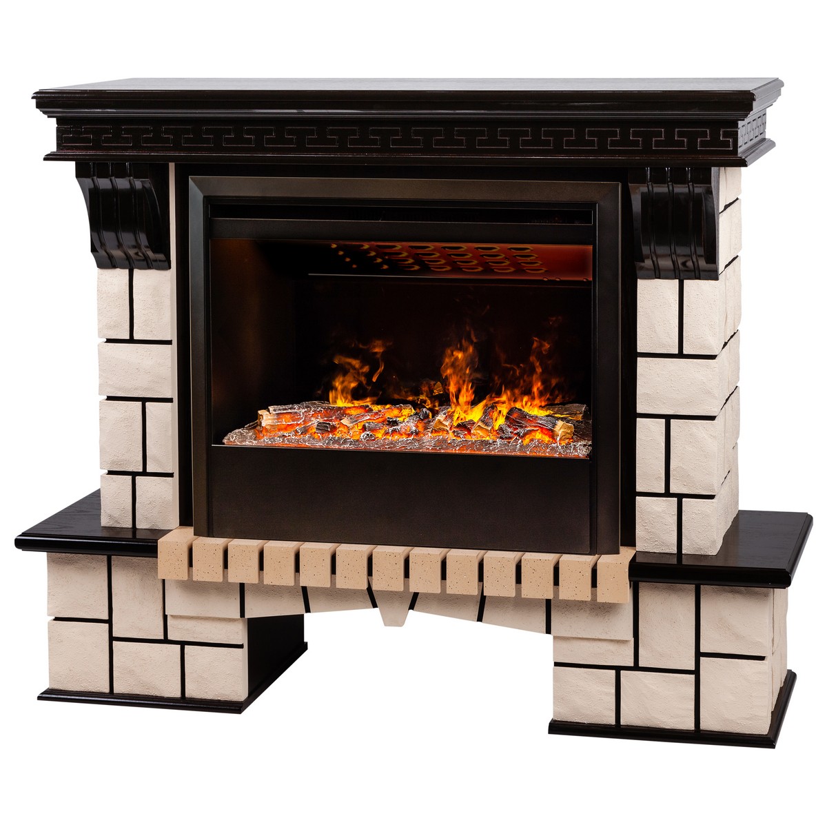 Электрокамин RealFlame Stone 26 AO античный дуб с очагом 3D Helios 26 SBG