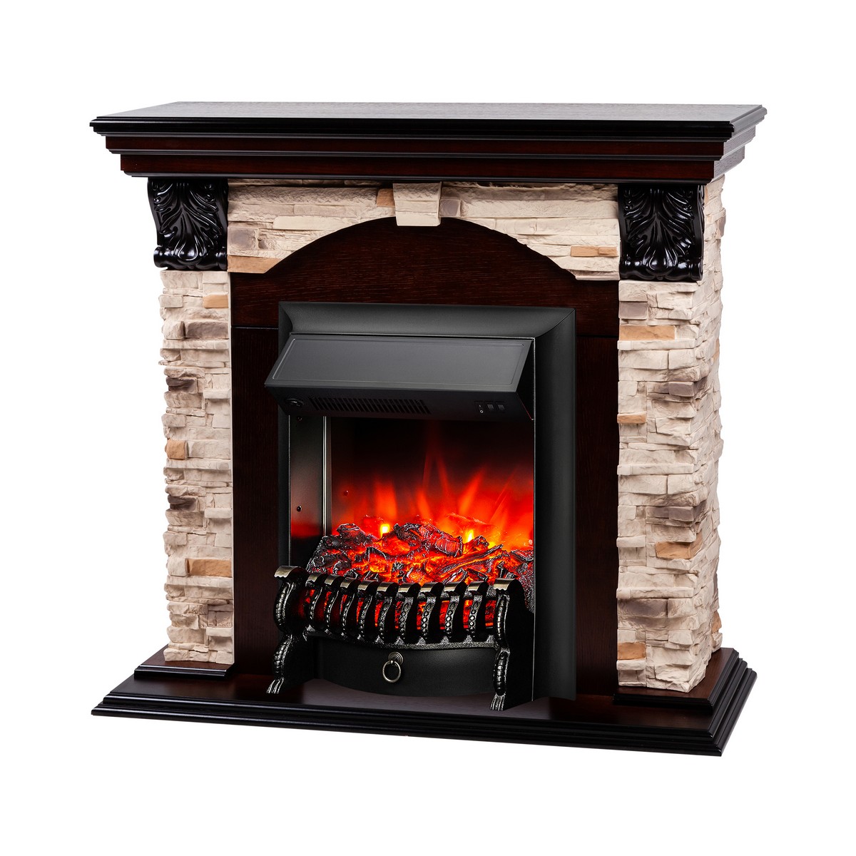 Электрокамин RealFlame Dublin Rock AO античный дуб с очагом Fobos Lux Black