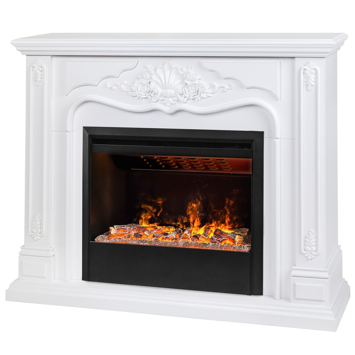 Электрокамин RealFlame Victoria 26 WT белый с очагом 3D Helios 26 SBG