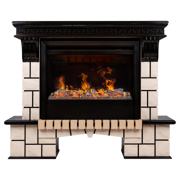 Электрокамин RealFlame Stone 26 AO античный дуб с очагом 3D Helios 26 SBG