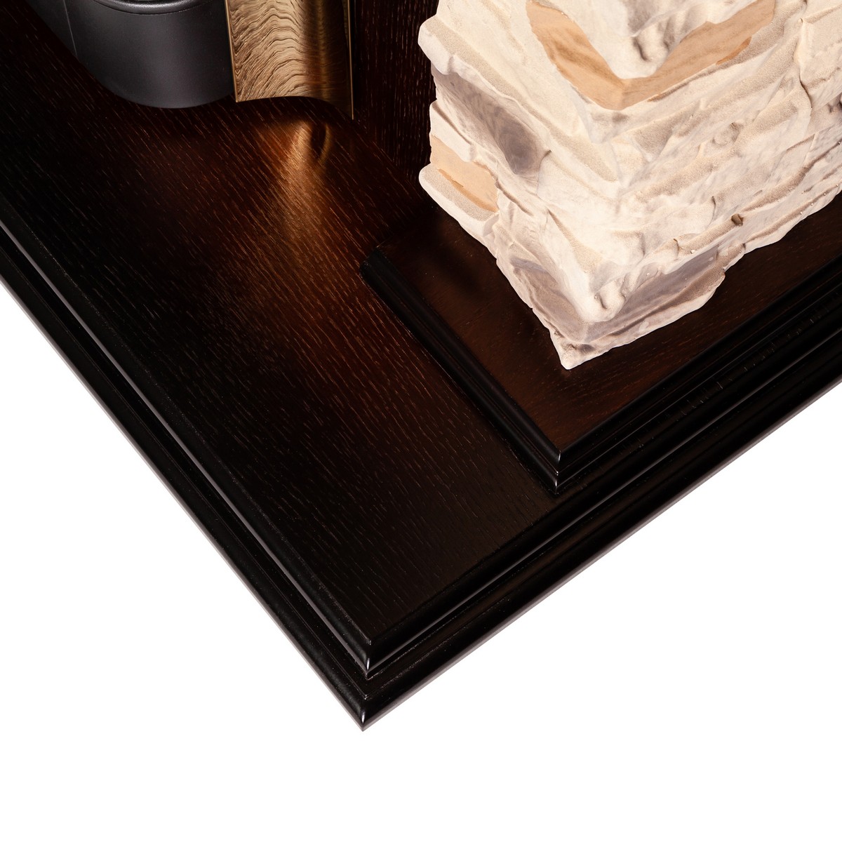 Каминокомплект DUBLIN CORNER ROCK/ДУБЛИН УГЛ. РОК Античный дуб с очагом Электроочаг KENDAL/КЕНДАЛ 24
