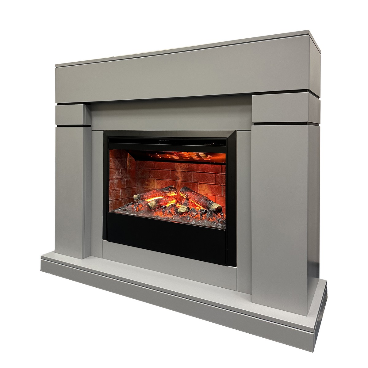 Электрокамин RealFlame Lindelse 26 GR серый, графит c очагом 3D Helios 26