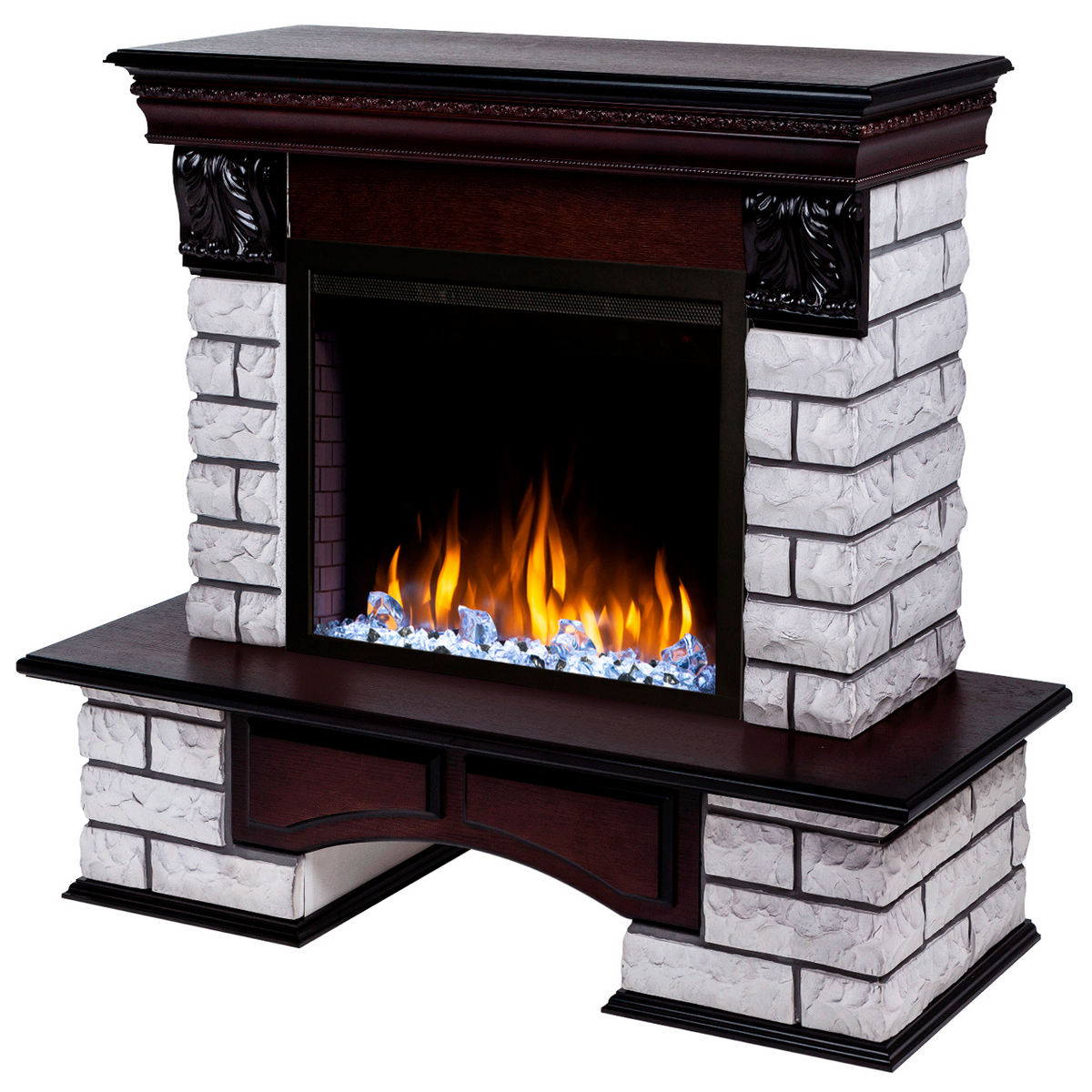 Электрокамин RealFlame Country Lux Rock AO античный дуб с очагом Saphir 25,5