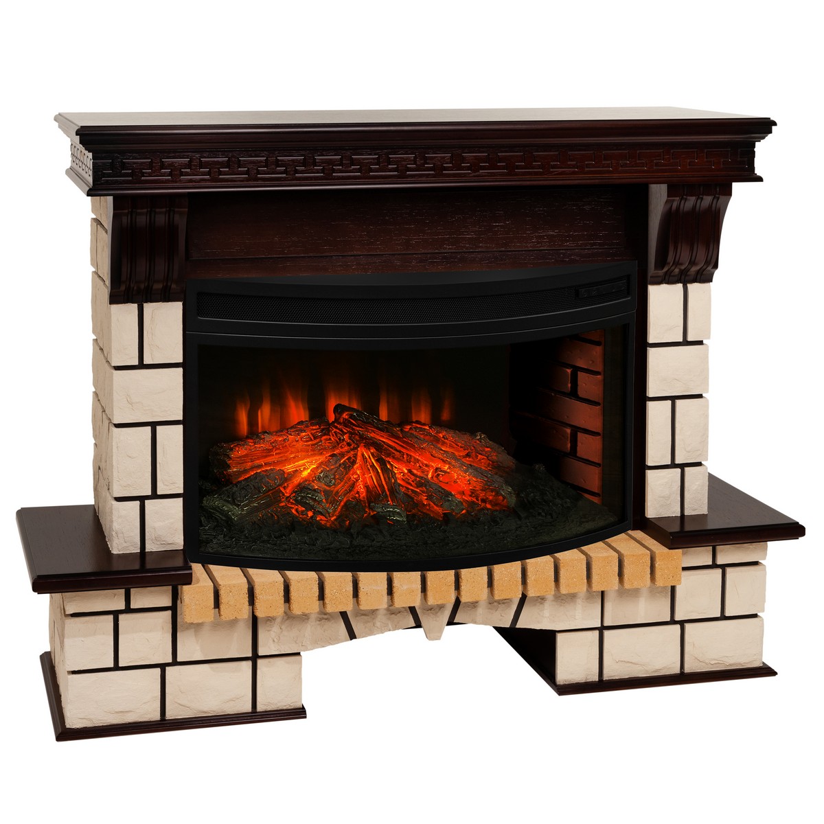 Электрокамин RealFlame Stone 33W AO античный дуб с очагом Firespace 33W S IR