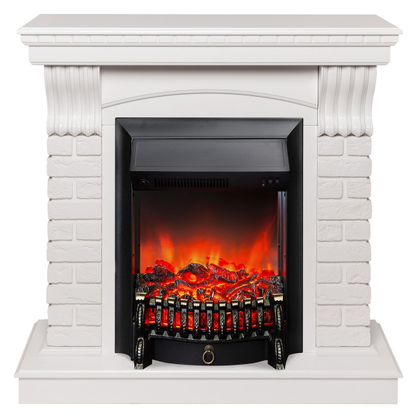 Электрокамин RealFlame Jazz WT белый с очагом Fobos Lux Black