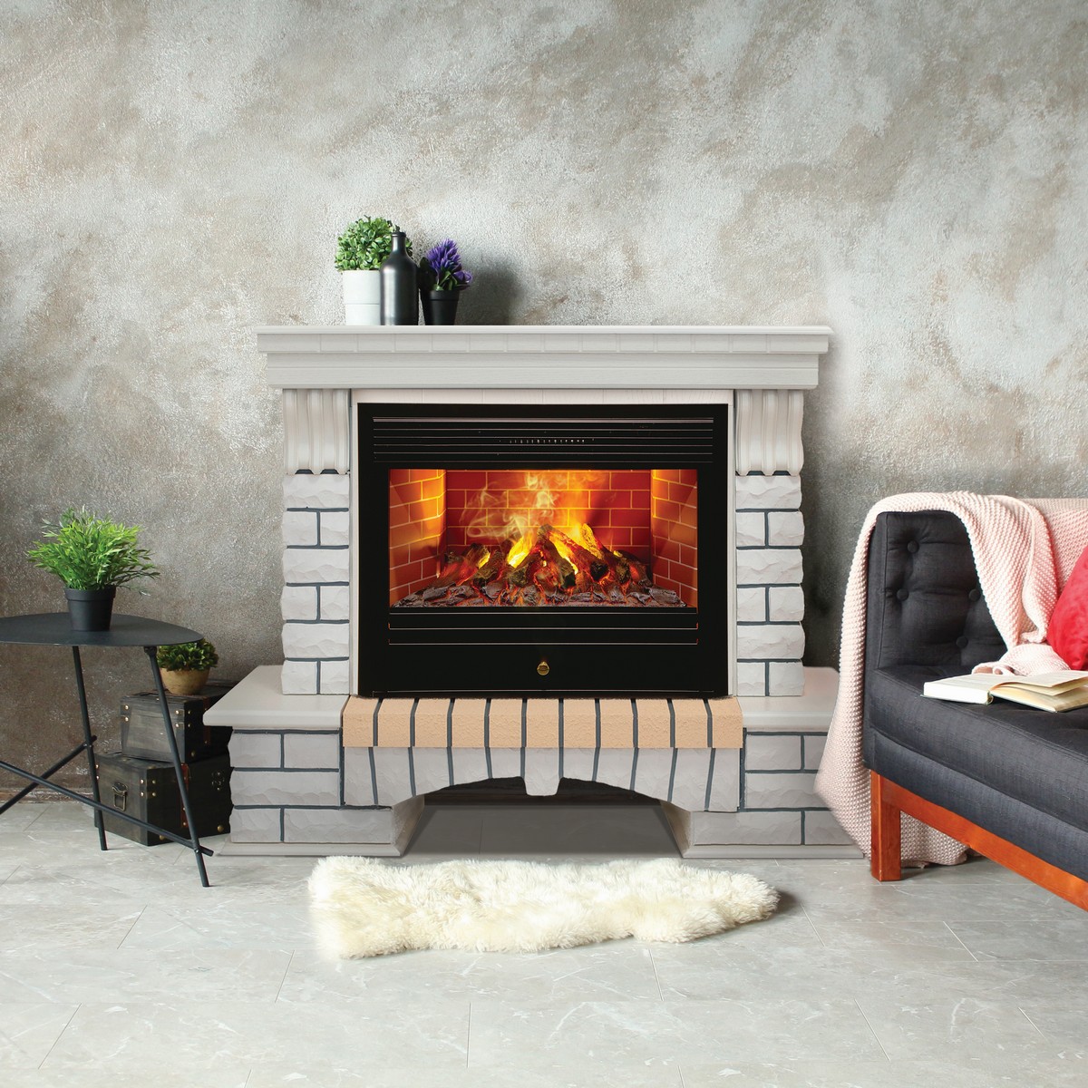 Электрокамин RealFlame Country 26 WT с очагом 3D Novara