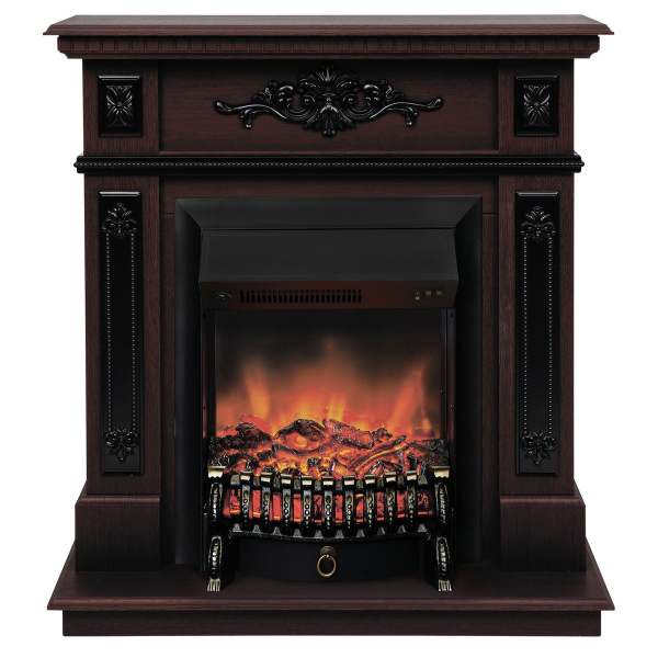 Электрокамин RealFlame Lilian DN орех с очагом Fobos Lux Black