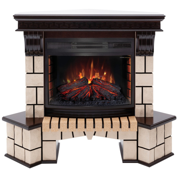 Электрокамин RealFlame Stone Coner AO античный дуб с очагом Firefield 25 S IR