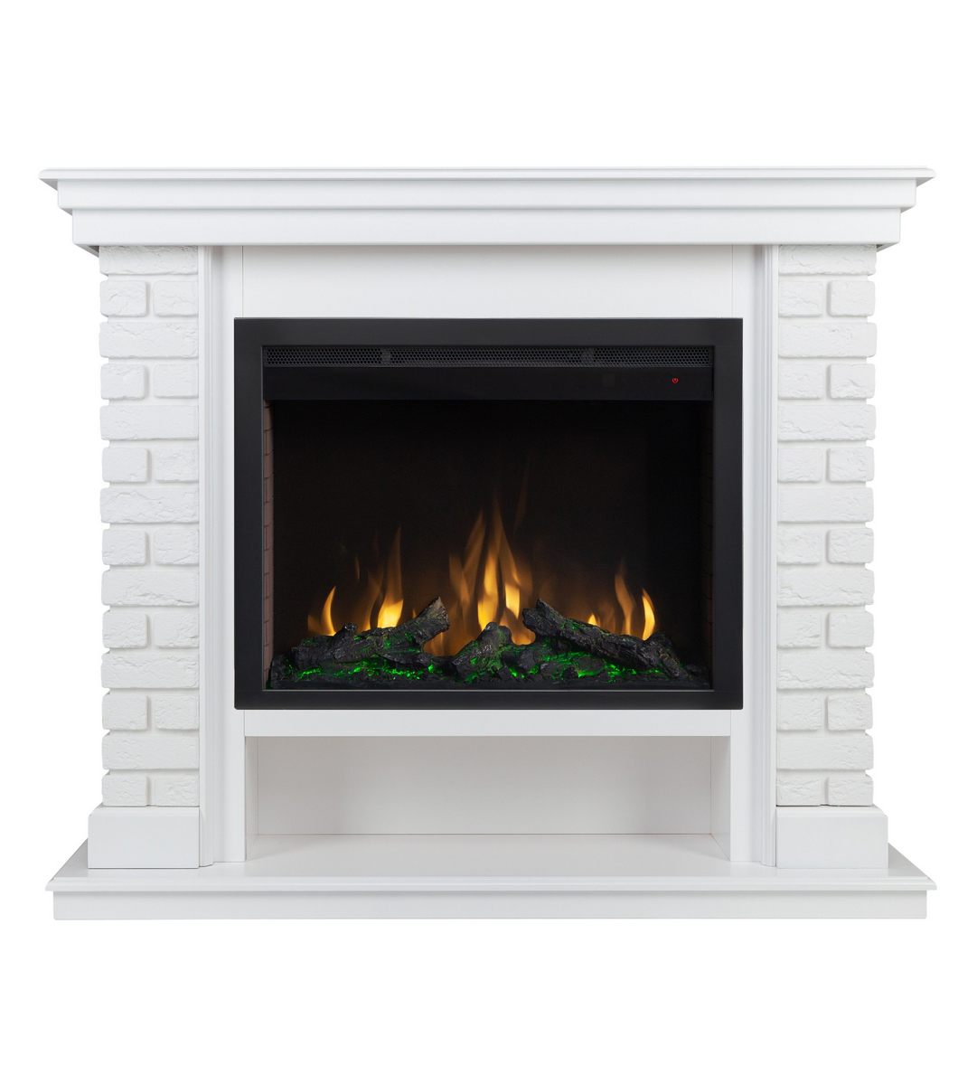 Электрокамин RealFlame Brixton 25,5 WT белый с очагом Saphir 25,5