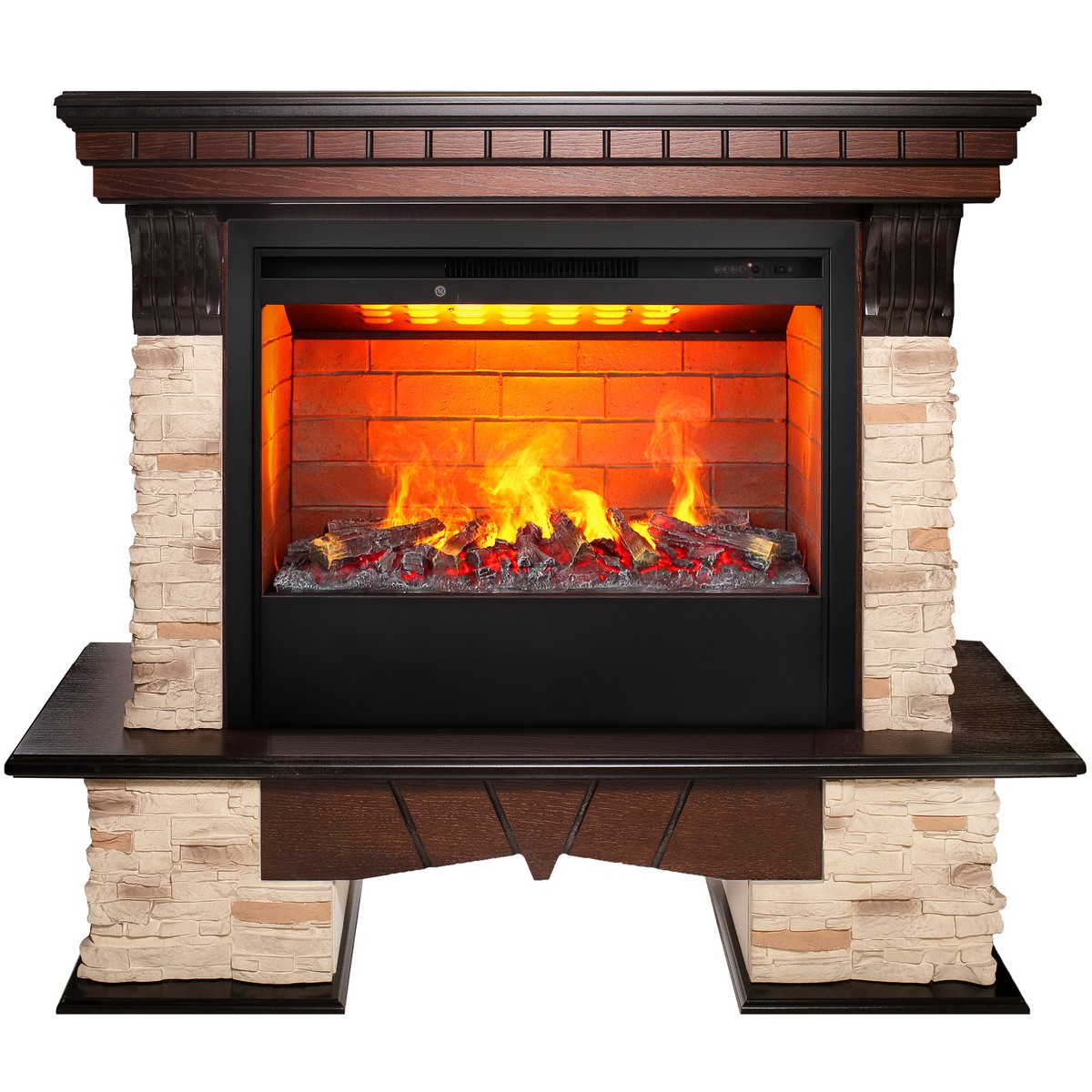 Электрокамин RealFlame Rockland AO античный дуб с очагом 3D Helios 26