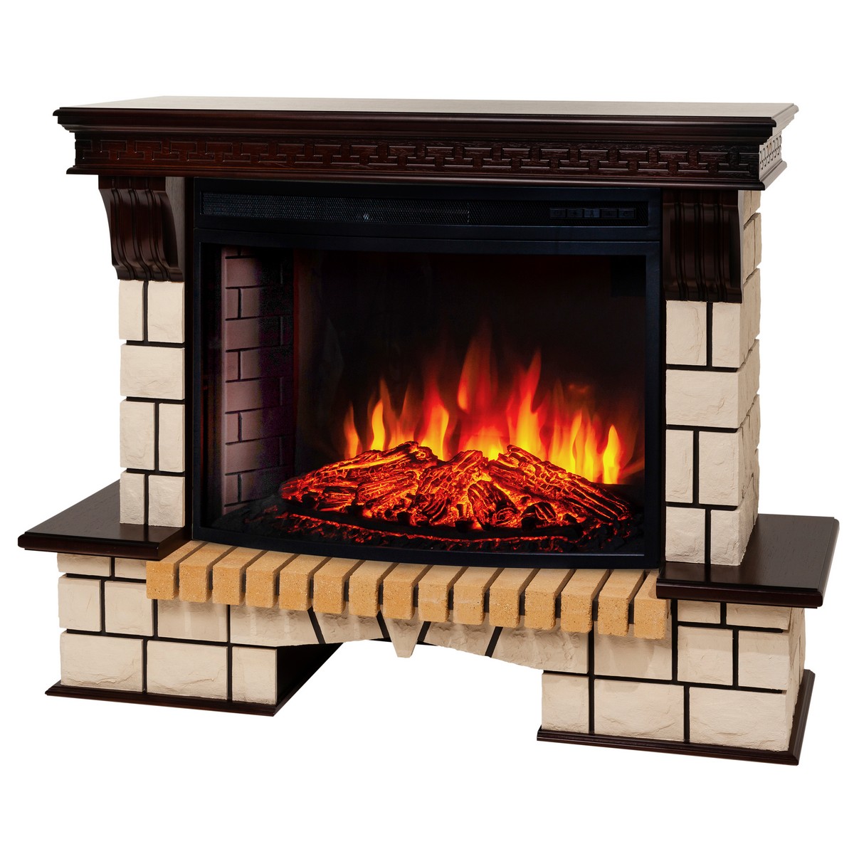 Электрокамин RealFlame Stone 33 AO античный дуб с очагом Firespace 33 S IR