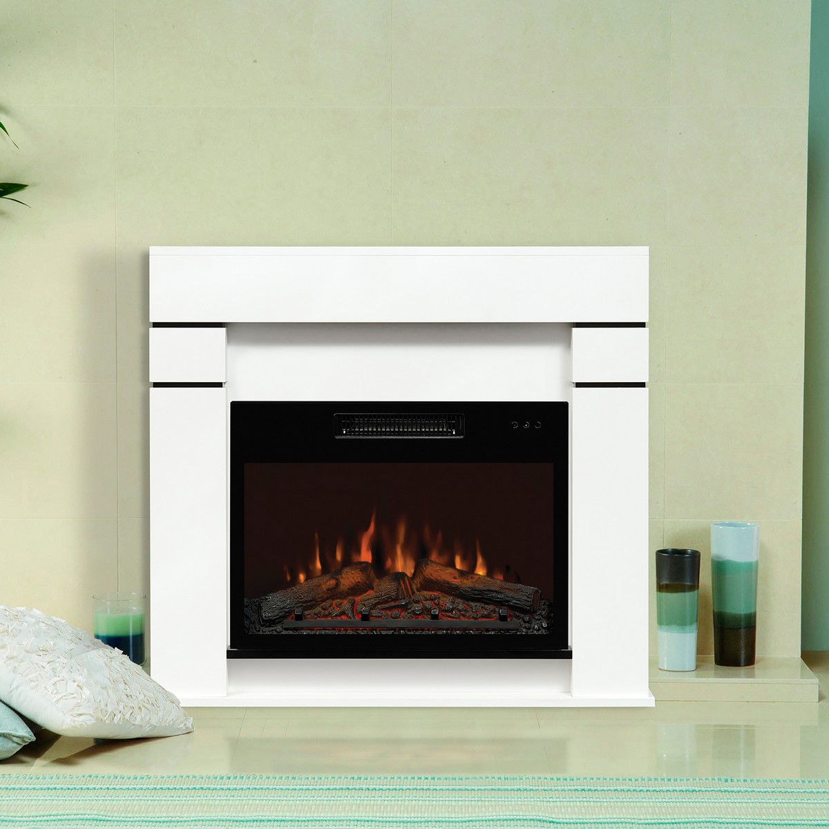 Электрокамин RealFlame Alta 24 WT белый c очагом Kendal 24
