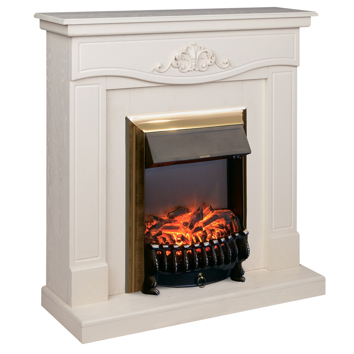 Электрокамин RealFlame Junona WT айвори с очагом Fobos Lux Brass