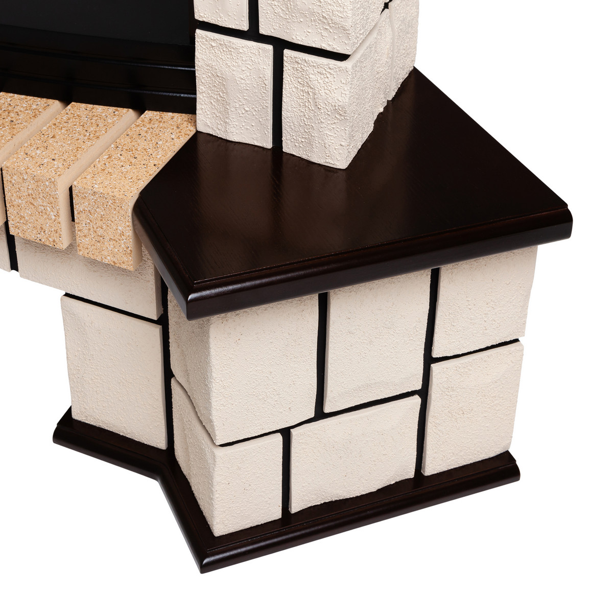 Портал каминный из МДФ угловой RealFlame Stone Corner 25 AO античный дуб