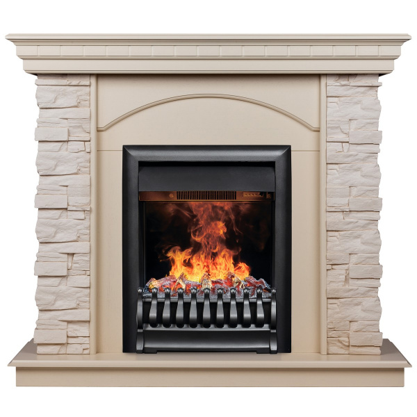 Электрокамин RealFlame Elford WT белый дуб с очагом 3D Oregan