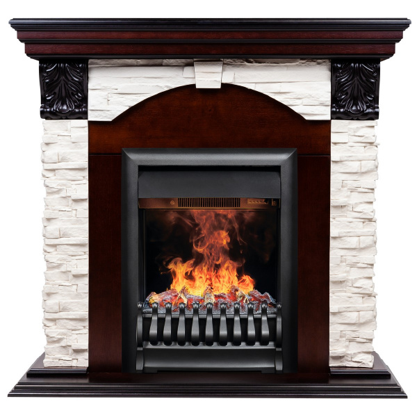 Электрокамин RealFlame Dublin Lux AO античный дуб с очагом 3D Oregan