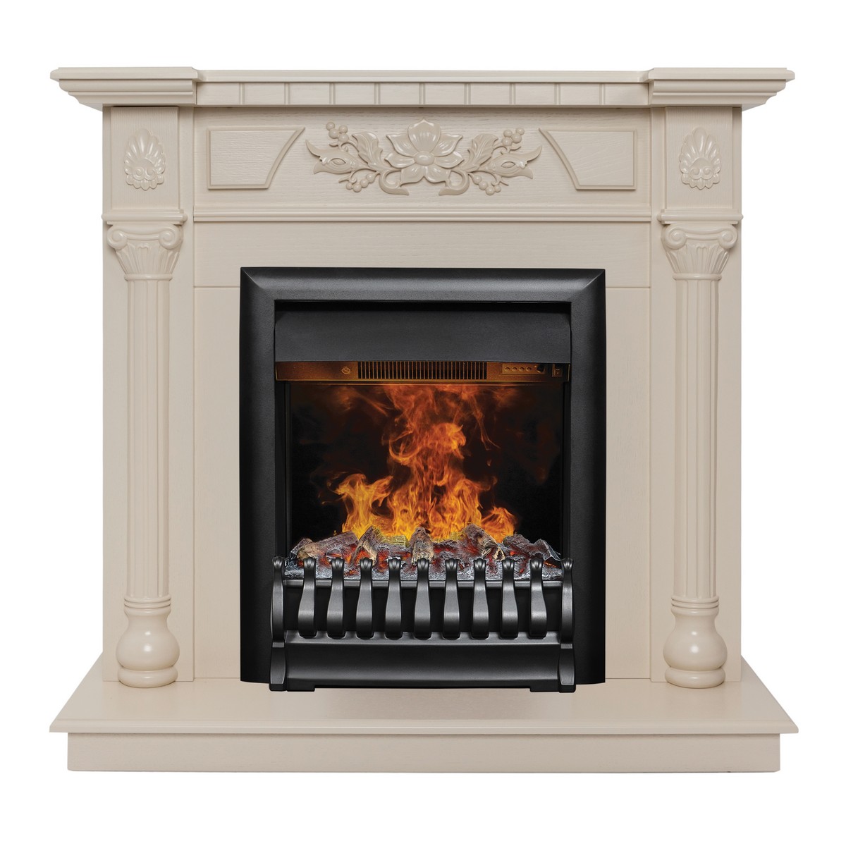 Электрокамин RealFlame Dacota WT белый дуб с очагом 3D Oregan