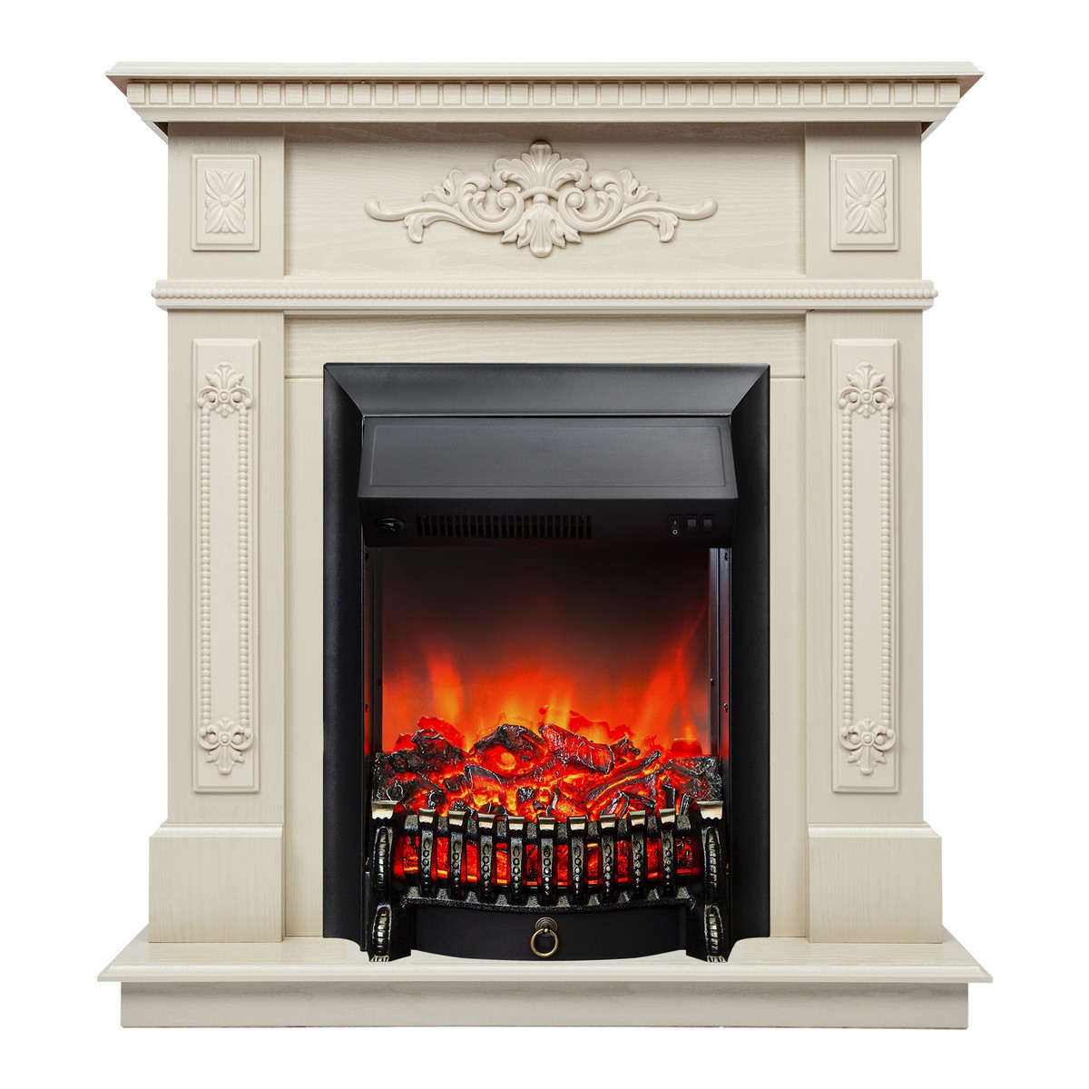 Электрокамин RealFlame Lilian WT жемчуг с очагом Fobos Lux Black