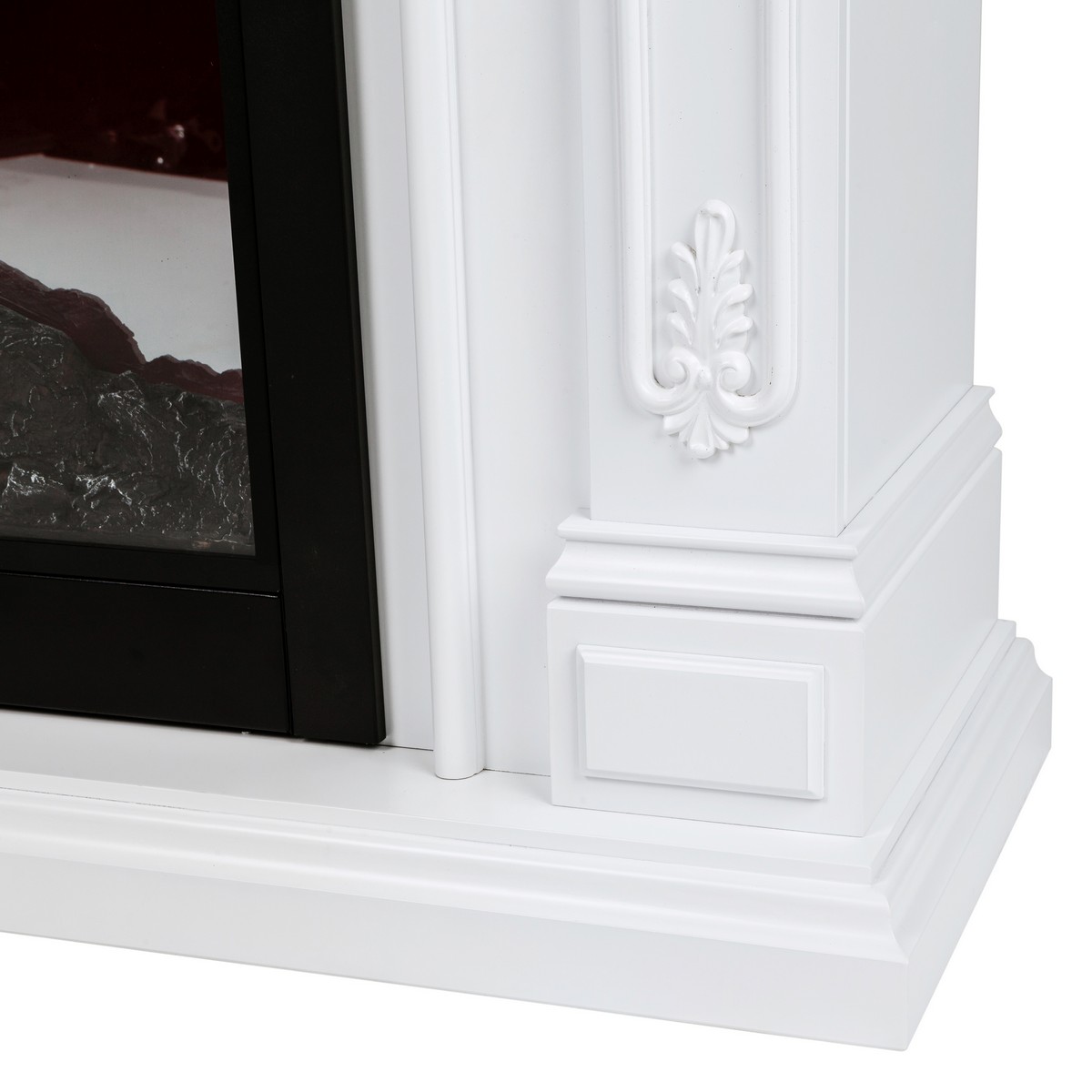 Электрокамин RealFlame Victoria 26 WT белый с очагом 3D Cassette 630 Black Panel