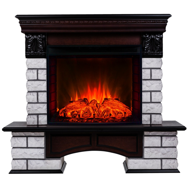 Электрокамин RealFlame Country Lux Rock AO античный дуб с очагом Evrika 25,5 LED