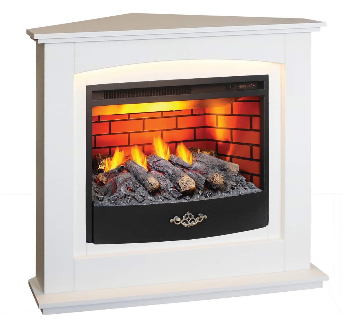 Электрокамин RealFlame Canada Corner 25,5 WT белый с очагом 3D Firestar 25,5