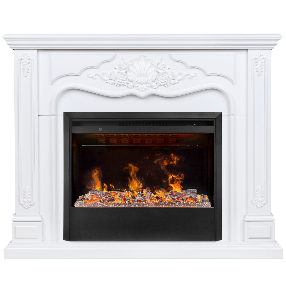 Электрокамин RealFlame Victoria 26 WT белый с очагом 3D Helios 26 SBG