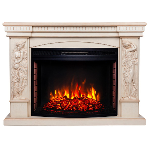 Электрокамин RealFlame Diva 33 WT белый дуб с бронзовой патиной с очагом Firespace 33 S IR