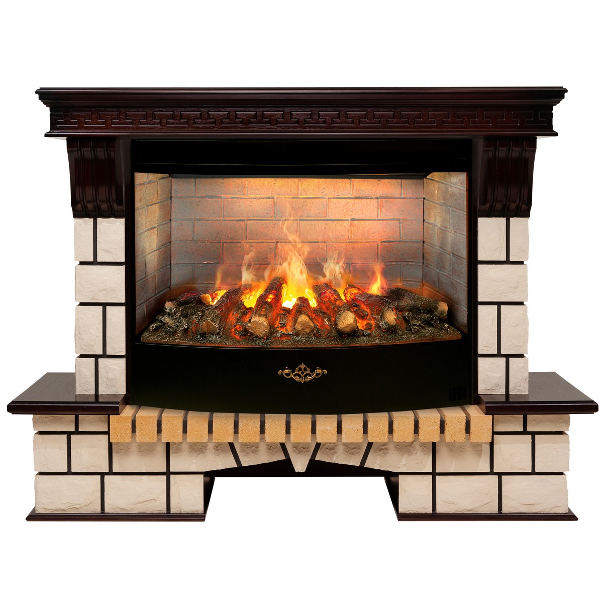Электрокамин RealFlame Stone 33 AO античный дуб с очагом 3D Firestar 33